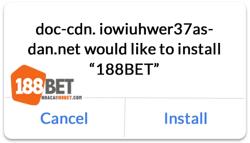 Chọn Install để cài đặt ứng dụng 188BET trên thiết bị iOS