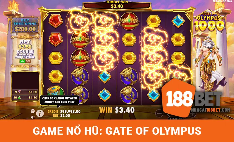 Gates of Olympus thuộc top game nổ hũ dễ trúng vòng quay miễn phí nhất