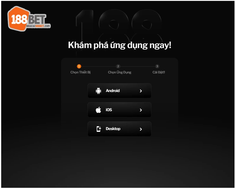 Giao diện tải app 188BET tại trang chủ nhà cái