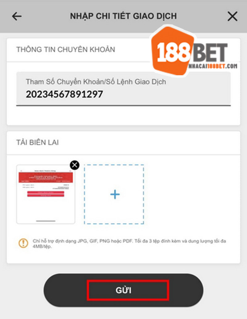 Nạp tiền qua ngân hàng bước 4